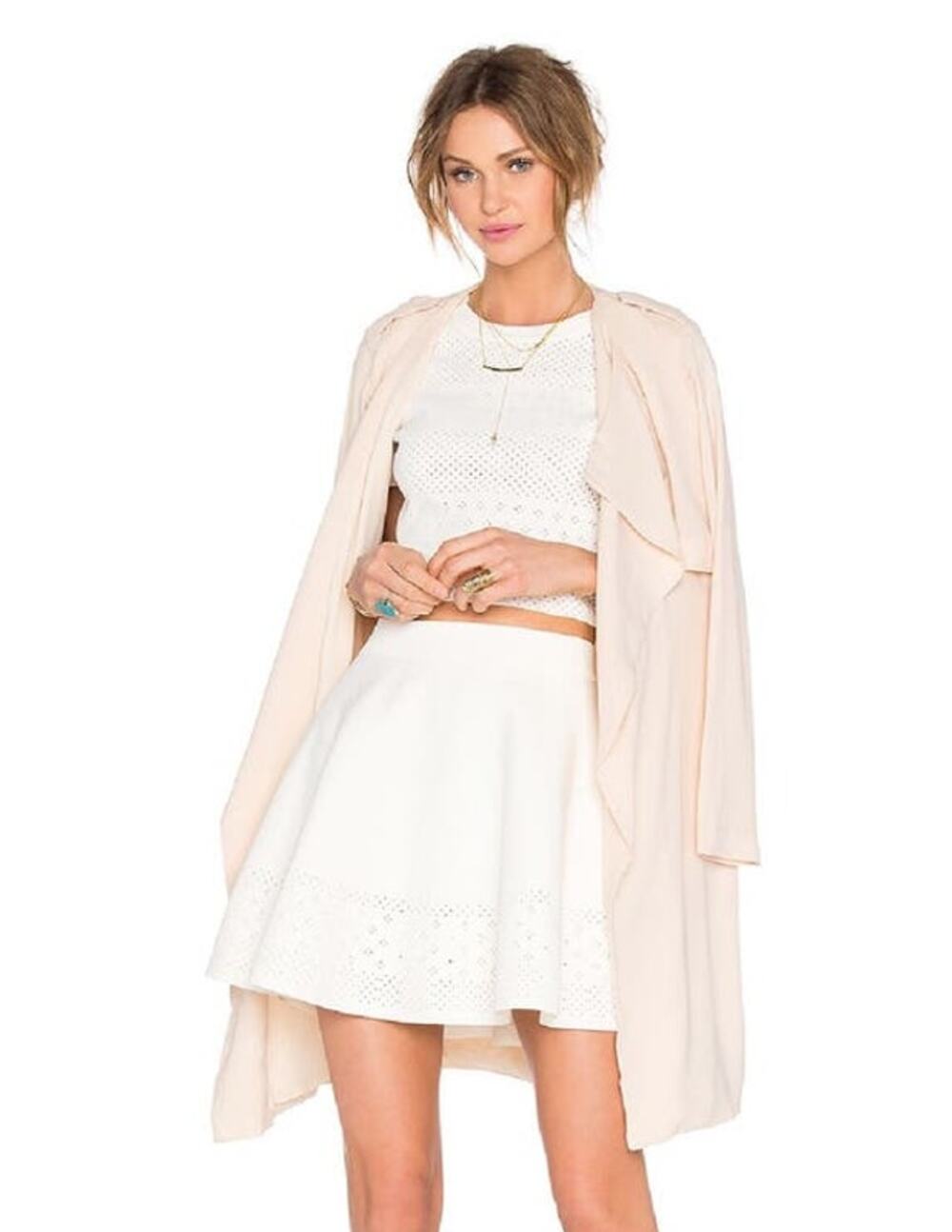 Revolve x Lovers + Friends Be Mine White Ivory A Line Circle Mini Skirt sz M NWT